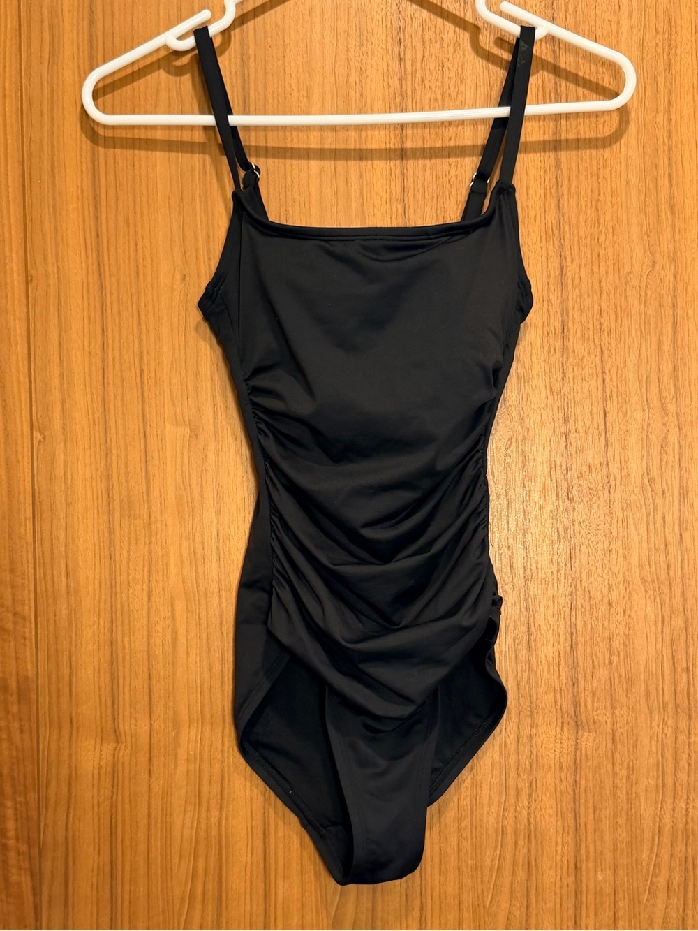 Shade & Shore Black Ruched One-Piece Swimsuit